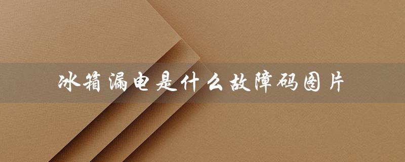 冰箱漏电是什么故障码图片（冰箱漏电正常工作怎处理）