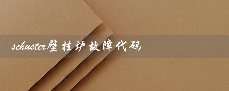 schuster壁挂炉故障代码（Schuster壁挂炉是什么）